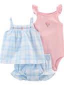 Blue/Pink Baby 3-Piece Short Set | carters.com
