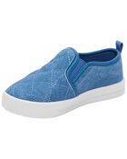 Kid Quilted Chambray Pull-On Sneakers, image 6 of 7 slides