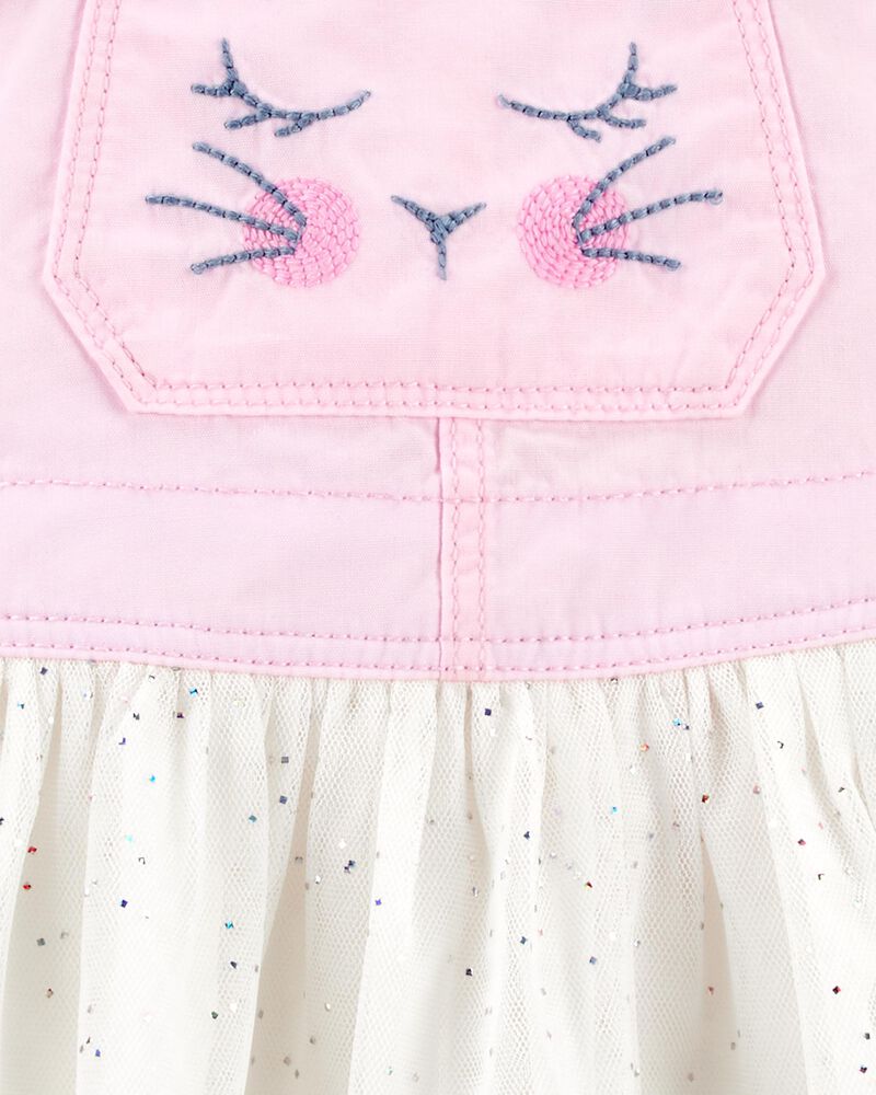 Baby Denim Tulle Bunny Jumper Dress, image 3 of 4 slides