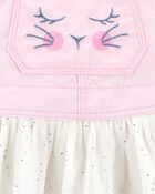 Baby Denim Tulle Bunny Jumper Dress, image 3 of 4 slides