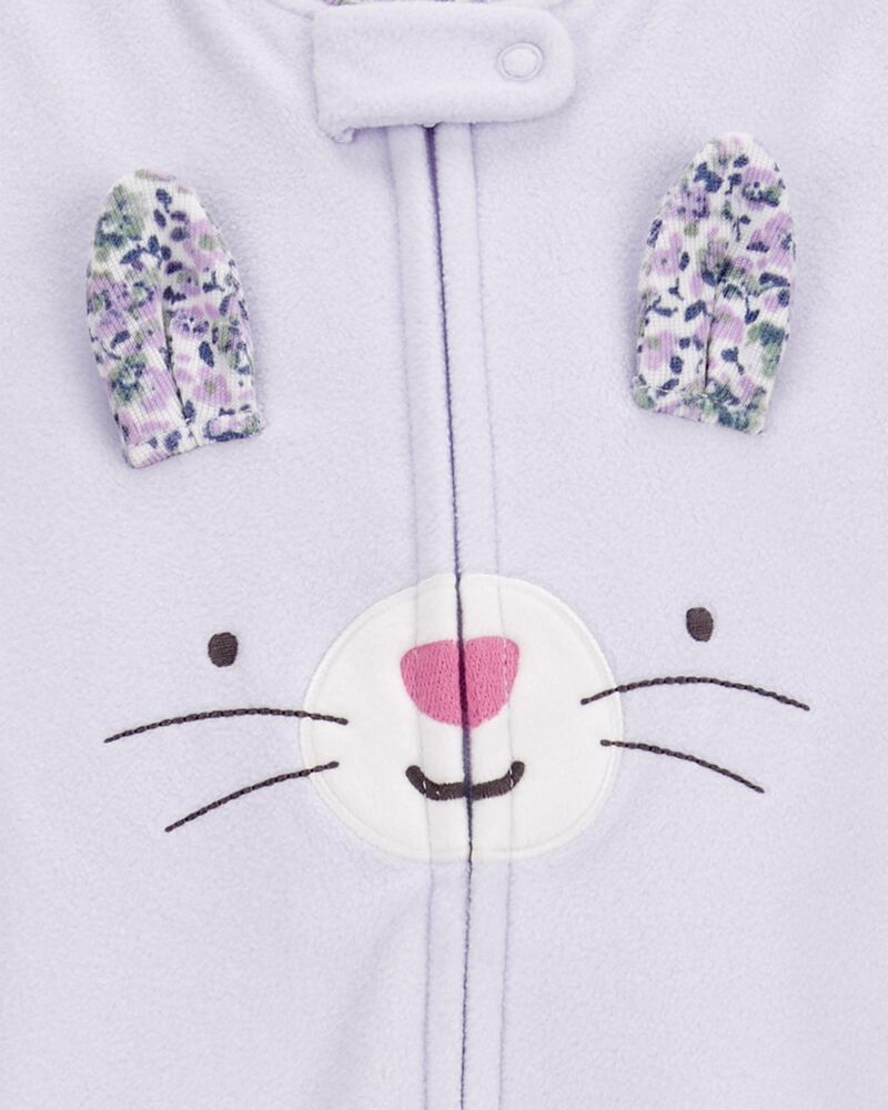 Toddler 1-Piece Bunny Fleece Footie Pajamas, image 2 of 4 slides