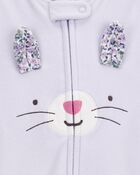 Toddler 1-Piece Bunny Fleece Footie Pajamas, image 2 of 4 slides