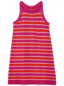 Pink - Kid Striped Tank Crochet Sweater Dress