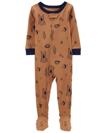 Toddler 1-Piece Woodlands 100% Snug Fit Cotton Footie Pajamas, 