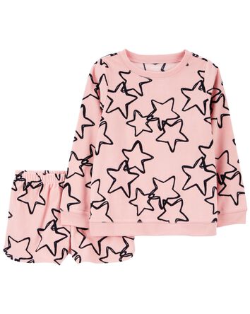 Kid 2-Piece Stars Fleece Pajamas, 