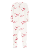 Baby Girl 1-Piece Whale PurelySoft Footie Pajamas, image 1 of 5 slides