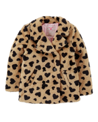Kid Heart Faux Fur Peacoat, image 1 of 3 slides