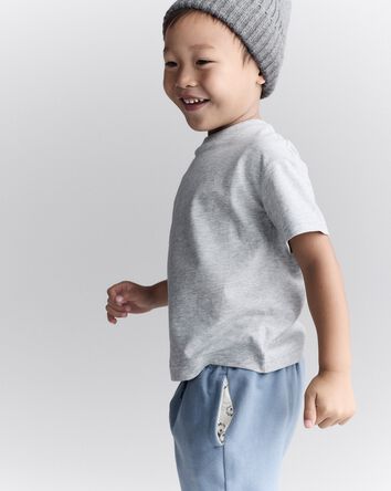 Toddler Short-Sleeve Relaxed Tee - Heather Grey , 