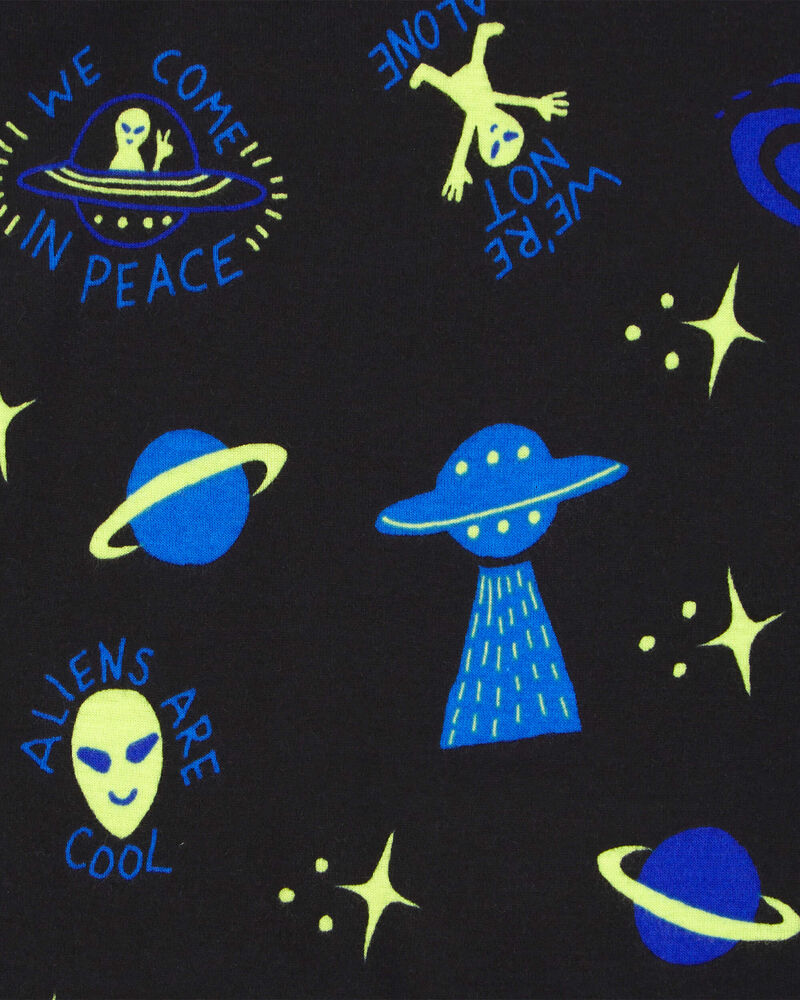 Kid 4-Piece Space Alien 100% Snug Fit Cotton Pajamas, image 4 of 5 slides