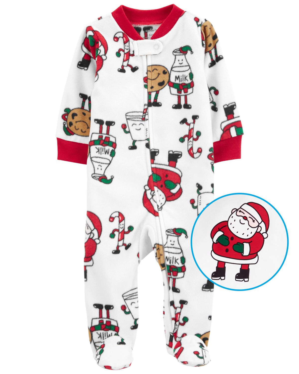 Baby Christmas Cookies Zip-Up Fleece Sleep & Play Pajamas