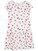 Multi - Kid Cherry Cotton Dress
