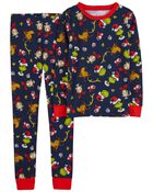 Kid 2-Piece Dr. Seuss’ The Grinch™ Christmas 100% Snug Fit Cotton Pajamas, image 1 of 3 slides