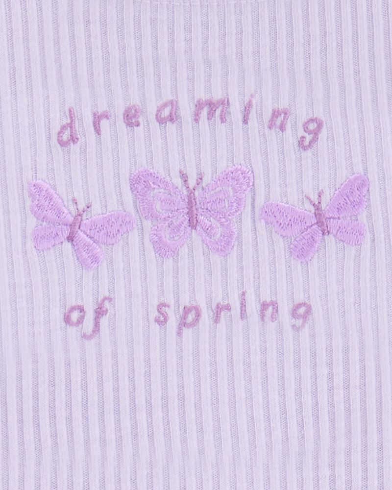 Toddler Girl Butterfly Loose Fit 2-Piece Pajamas - Purple, image 2 of 3 slides