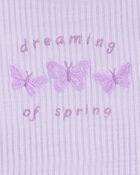 Toddler Girl Butterfly Loose Fit 2-Piece Pajamas - Purple, image 2 of 3 slides