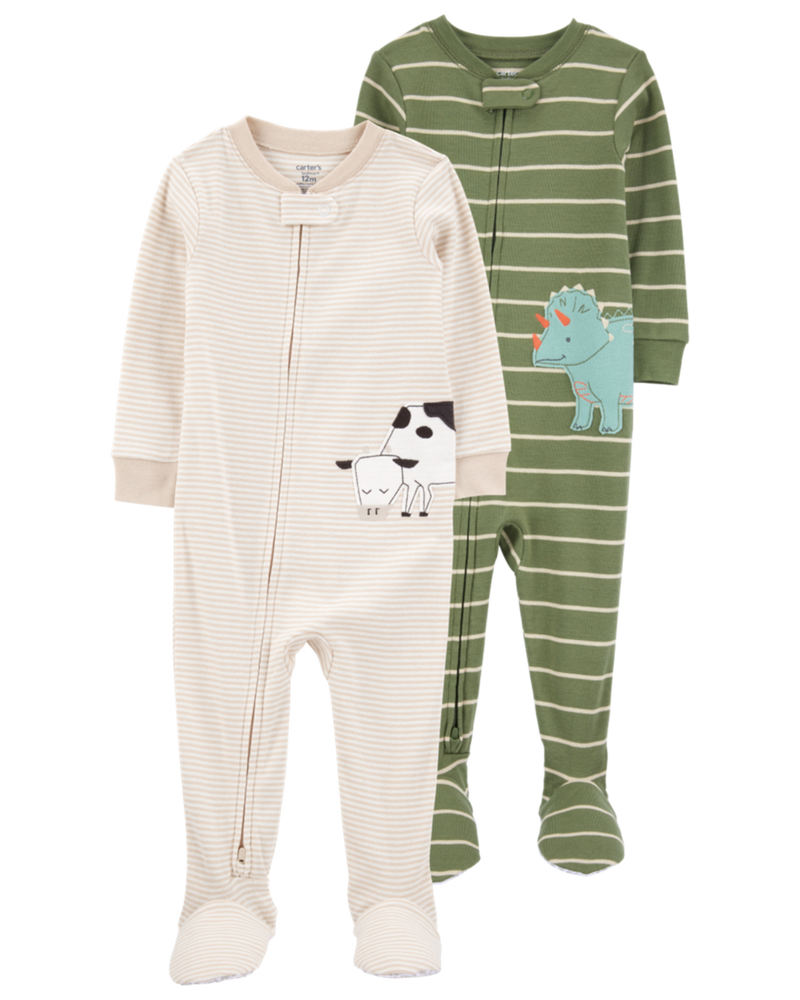 Baby 2-Pack Footie Pajamas, image 1 of 5 slides
