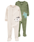 Baby 2-Pack Footie Pajamas, image 1 of 5 slides