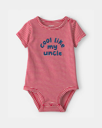 Baby 'Cool Like My Uncle' Striped Graphic Bodysuit - Red, 