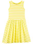 Yellow - Kid Striped Twirl Dress