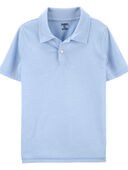 Blue - Kid Polo Shirt in Moisture Wicking Active Jersey