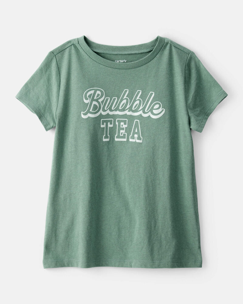 Girls Bubble Tea Short-Sleeve Graphic Tee - Green, image 1 of 3 slides