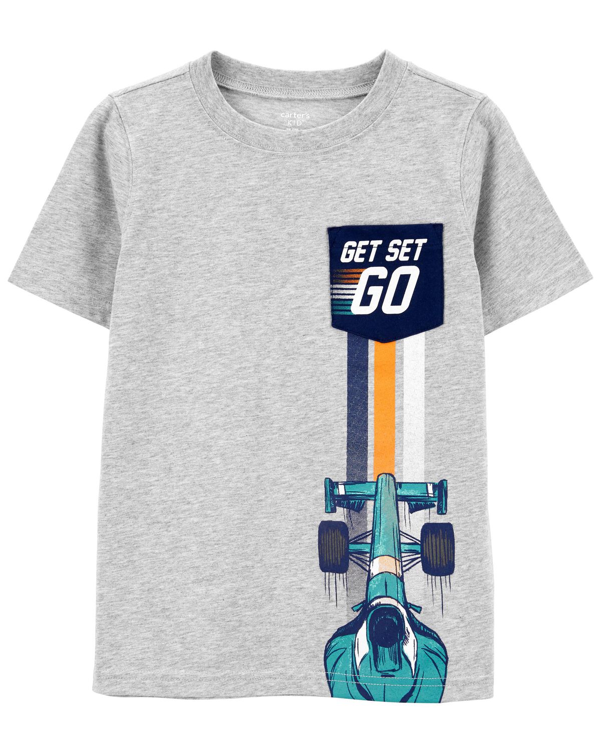 Heather Kid Race Car Jersey Tee