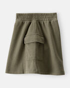 Girls French Terry Cargo Skort - Green, image 2 of 4 slides