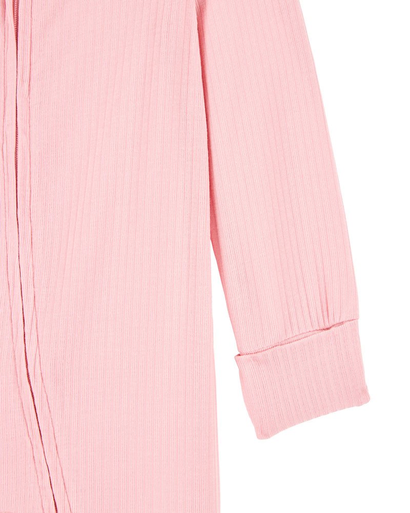 Baby Girl Solid 2-Way Zip PurelySoft Sleep & Play Pajamas - Pink, image 2 of 6 slides