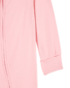 Baby Girl Solid 2-Way Zip PurelySoft Sleep & Play Pajamas - Pink, image 2 of 6 slides