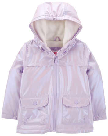 Toddler Lavender Shine Mid-Weight Fleece-Lined Jacket, 