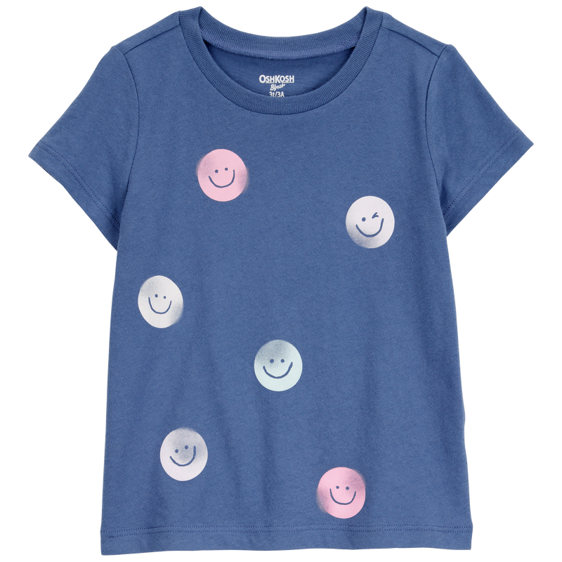 Toddler Smiley-Print Short-Sleeve Graphic Tee - Navy | carters.com