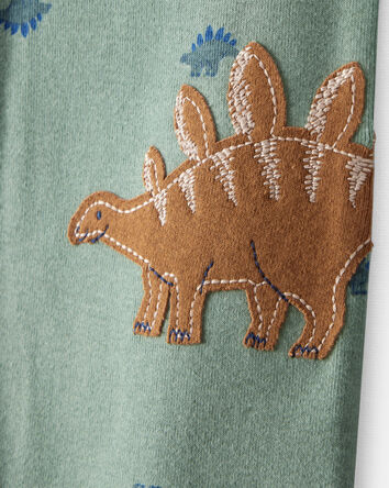 Baby Boy Dinosaur Print 100% Cotton Long-Sleeve 2-Way Zip 1-Piece Pajamas - Green, 