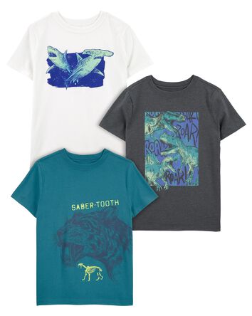 Kid 3-Pack Animals Graphic Tees, 