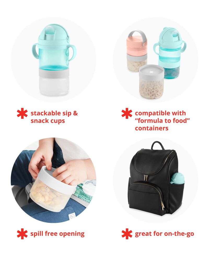 Sip To Snack 2-in-1 Set - Teal/Grey, image 4 of 11 slides