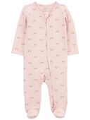 Pink - Baby Rainbow Zip-Up PurelySoft Sleep & Play Pajamas
