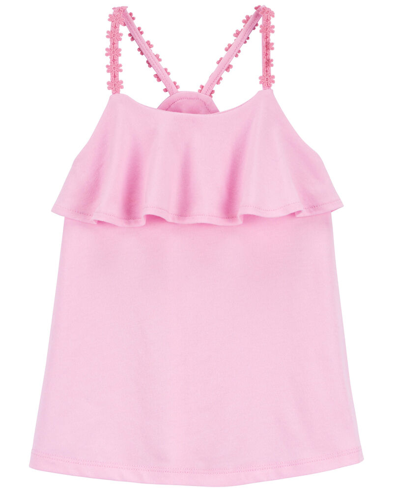 Toddler Flower Strap Ruffle Tank, image 1 of 3 slides