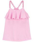 Toddler Flower Strap Ruffle Tank, image 1 of 3 slides