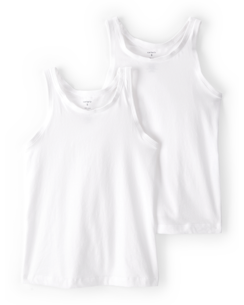 Kid 2-Pack Cotton Cami Tanks, image 1 of 4 slides
