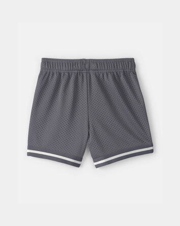 Toddler Boy Stripe Mesh Active Shorts - Grey, 