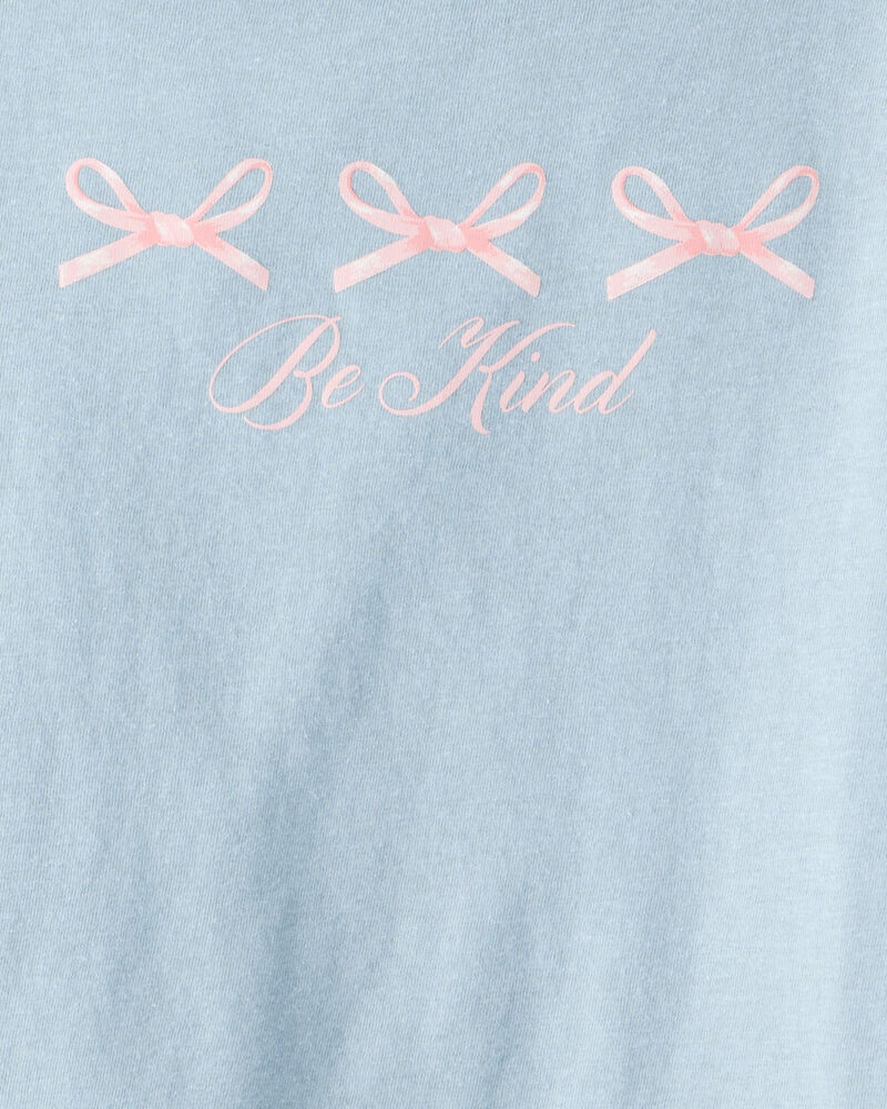 Girls Bow Long-Sleeve Graphic Tee - Blue, image 2 of 3 slides