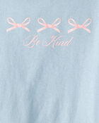 Girls Bow Long-Sleeve Graphic Tee - Blue, image 2 of 3 slides