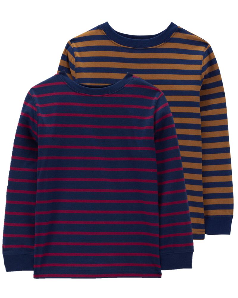 Kid 2-Pack Striped Long-Sleeve Tees, image 1 of 5 slides