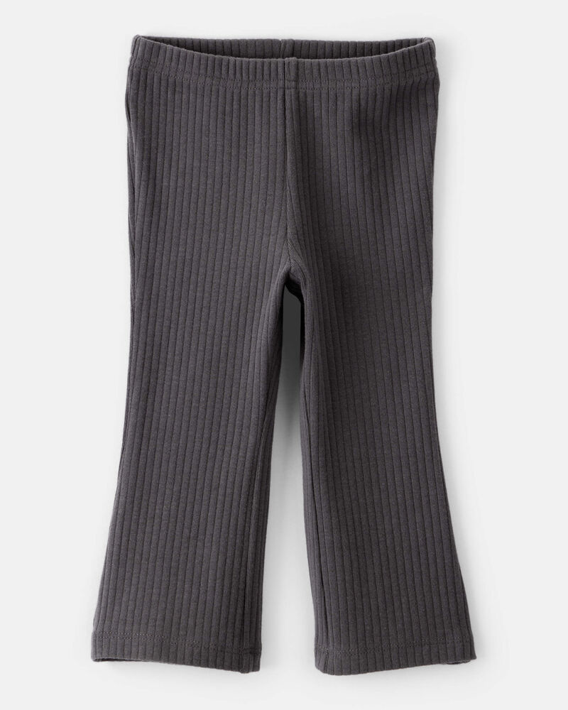 Baby Girl Cotton Flare Leggings - Black, image 1 of 4 slides