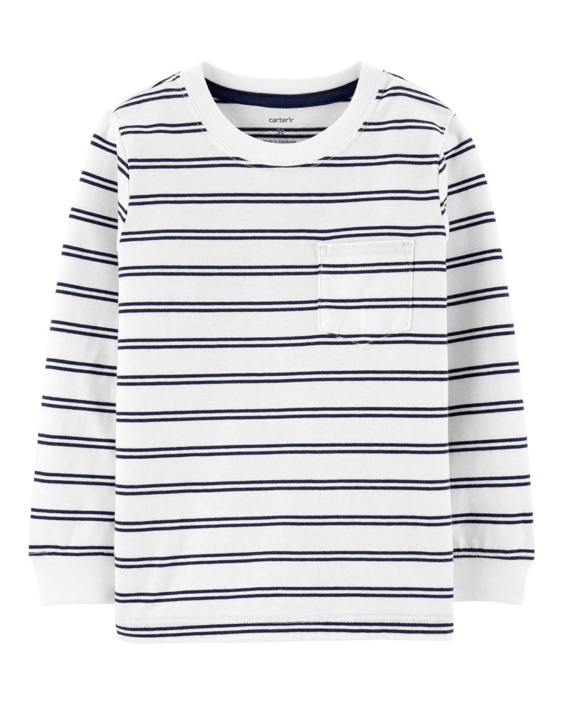 Baby Striped Pocket Jersey Tee, image 1 of 3 slides