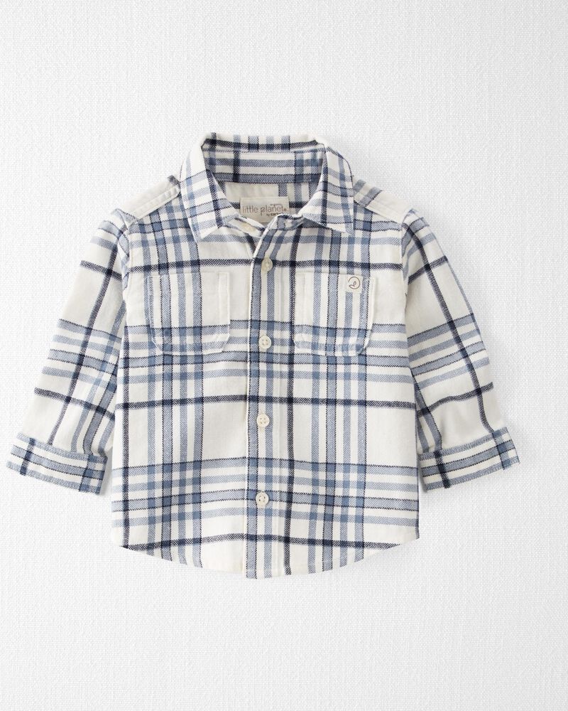 Baby Organic Cotton Cozy Flannel Button-Front Shirt, image 1 of 4 slides