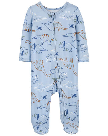 Baby Dinosaur Zip-Up PurelySoft Sleep & Play Pajamas, 