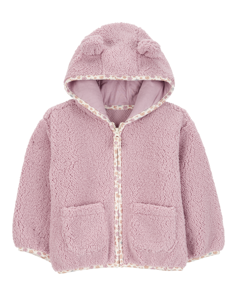 Baby Zip-Up Sherpa Hooded Jacket, image 1 of 3 slides