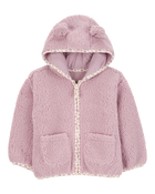 Baby Zip-Up Sherpa Hooded Jacket, image 1 of 3 slides