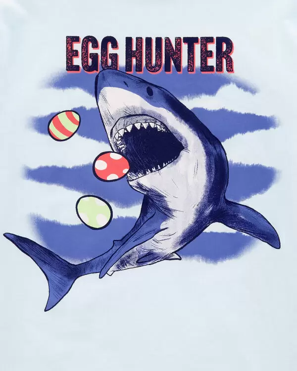 Kid Egg Hunter Shark Graphic Tee