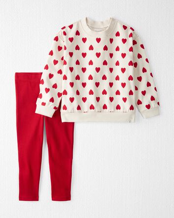 2-Piece Set Made with Organic Cotton in Hearts, 