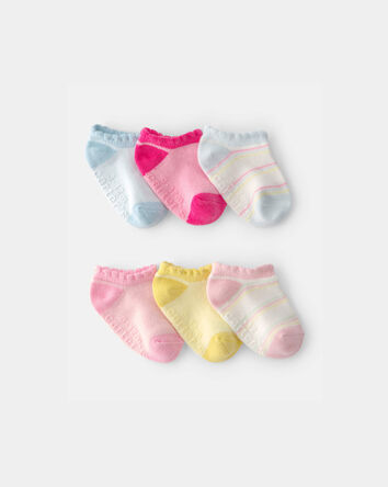 Baby Girl 6-Pack No Show Socks, 